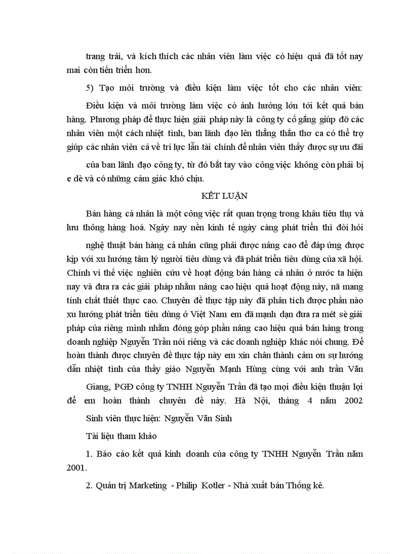 image for page Thúc đẩy hoạt động bán hàng cá nhân trong quá trình tiêu thụ sản phẩm ở công ty TNHH Nguyễn Trần