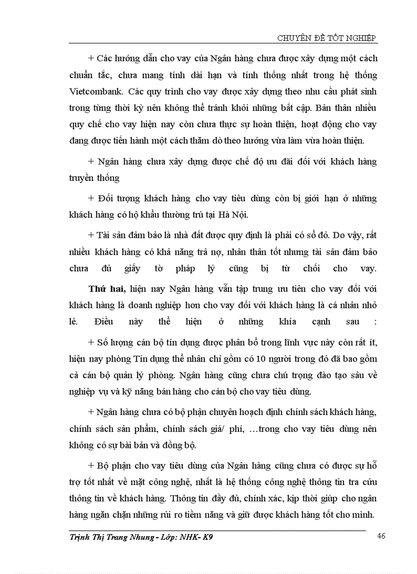 image for page Giải pháp mở rộng cho vay tiêu dùng tại Ngân hàng TMCP Ngoại thương Việt Nam chi nhánh Hà Nội 1