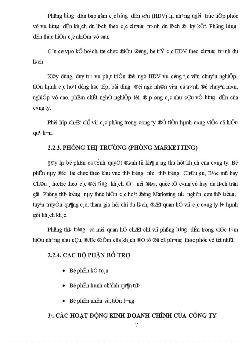 image for page Cơ cấu tổ chức và các hoạt động kinh doanh chính của công ty lữ hành