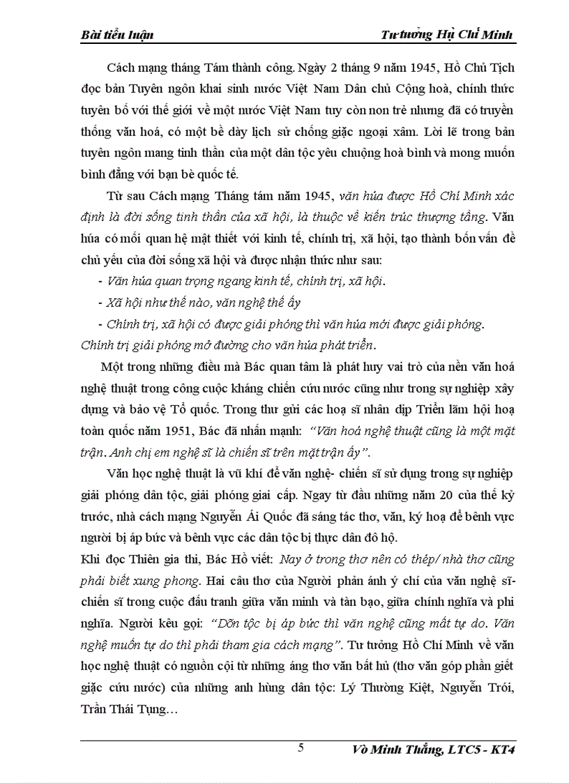 image for page Vận dụng tư tưởng văn hóa văn nghệ của Hồ Chí Minh vào xây dựng nền văm hóa văn nghệ trong giai đoạn hiện nay