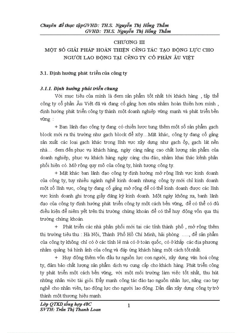image for page Hoàn thiện công tác tạo động lực cho người lao động tại công ty cổ phần Âu Việt