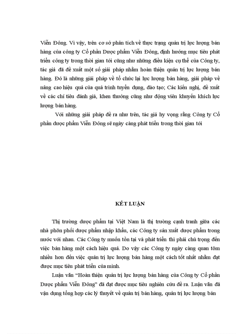 image for page Hoàn thiện quản trị lực lượng bán hàng của Công ty cổ phần Dược phẩm Viễn Đông