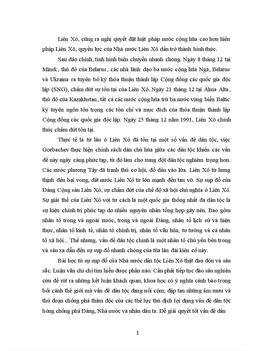 image for page Yếu tố dân tộc trong sự tan rã Nhà nước Liên bang Xô Viết