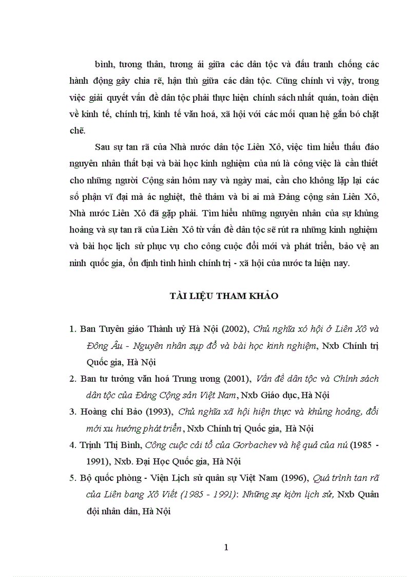 image for page Yếu tố dân tộc trong sự tan rã Nhà nước Liên bang Xô Viết