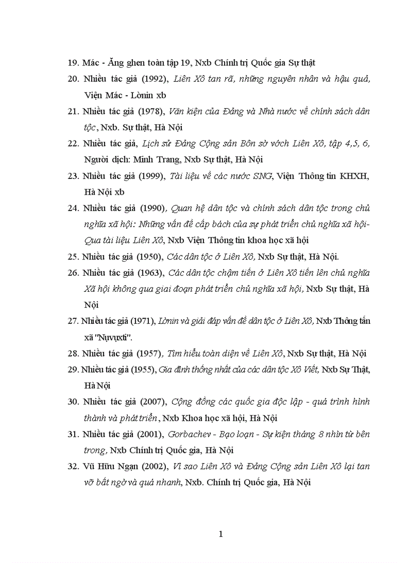 image for page Yếu tố dân tộc trong sự tan rã Nhà nước Liên bang Xô Viết