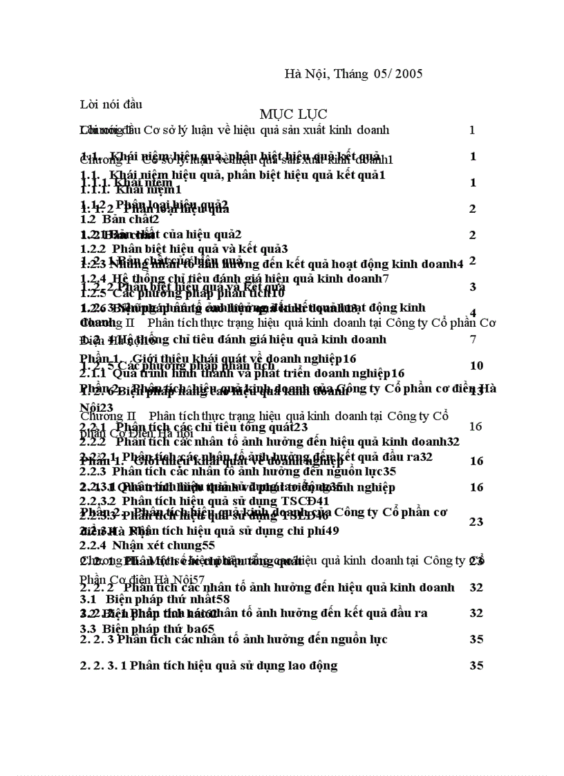 image for page Phân tích và đề xuất biện pháp nâng cao hiệu quả kinh doanh tại Công ty Cổ Phần Cơ Điện Hà Nội 1