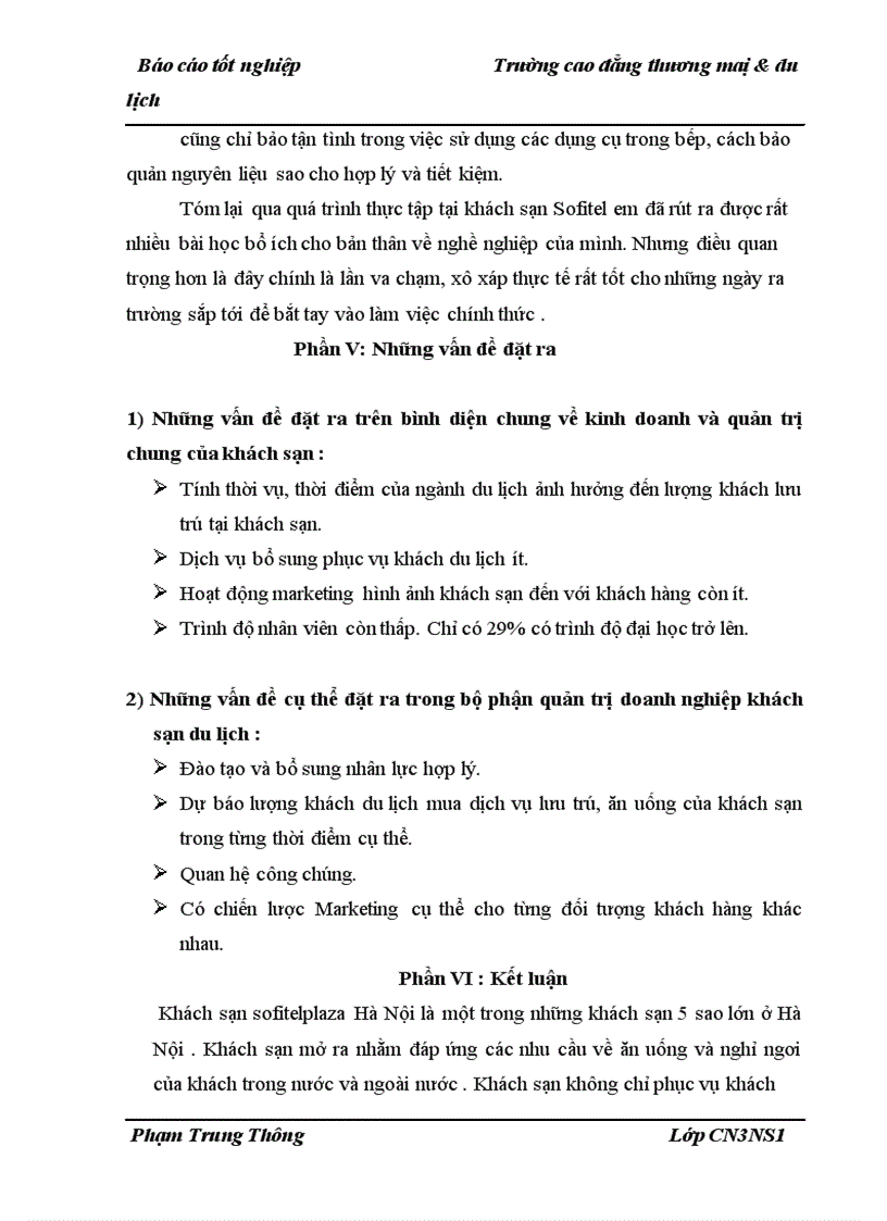 image for page Báo cáo thực tập tổng hợp về du lịch khách sạn