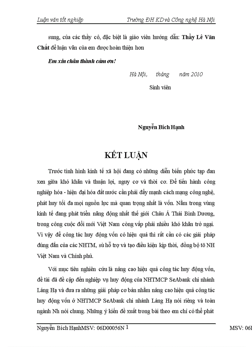 image for page Một số giải pháp nâng nhằm cao hiệu quả huy động vốn tại NHTMCP SeAbank chi nhánh Láng Hạ