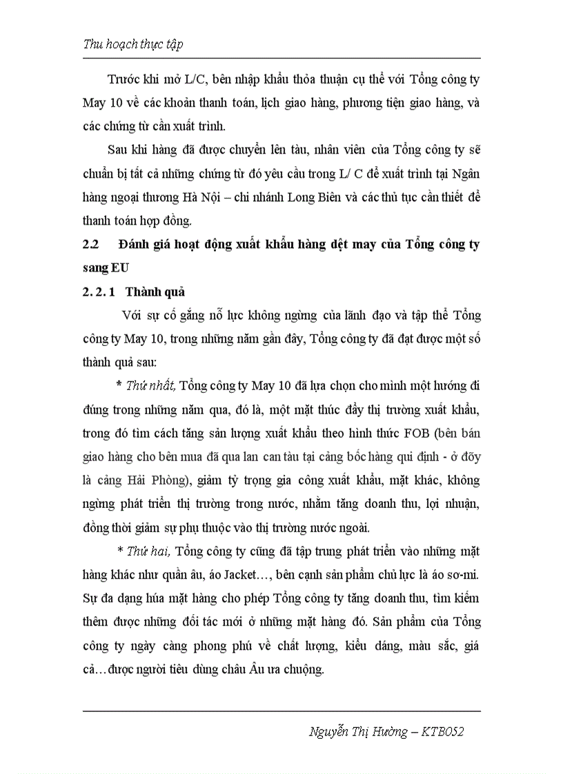 image for page Giải pháp đẩy mạnh xuất khẩu hàng dệt may của Tổng công ty May 10 sang Châu Âu