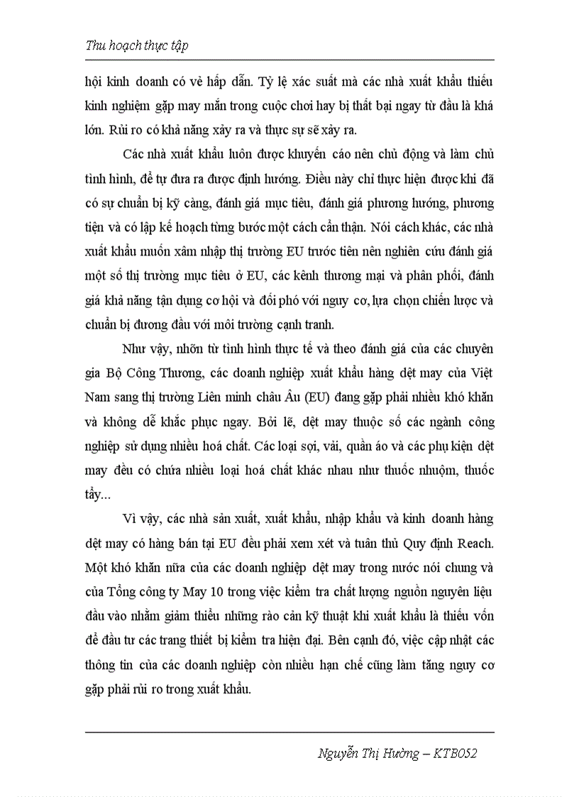 image for page Giải pháp đẩy mạnh xuất khẩu hàng dệt may của Tổng công ty May 10 sang Châu Âu