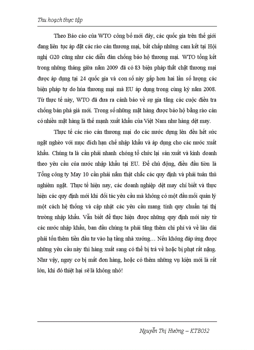 image for page Giải pháp đẩy mạnh xuất khẩu hàng dệt may của Tổng công ty May 10 sang Châu Âu