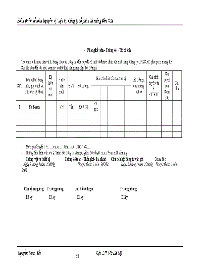 image for page Hoàn thiện kế toán Nguyên vật liệu tại Công ty cổ phần Xi măng Bỉm Sơn