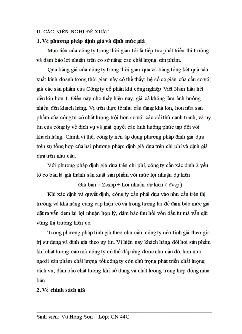 image for page Những nghiên cứu về chính sách giá cả của Công ty cổ phần khí công nghiệp Việt Nam 1