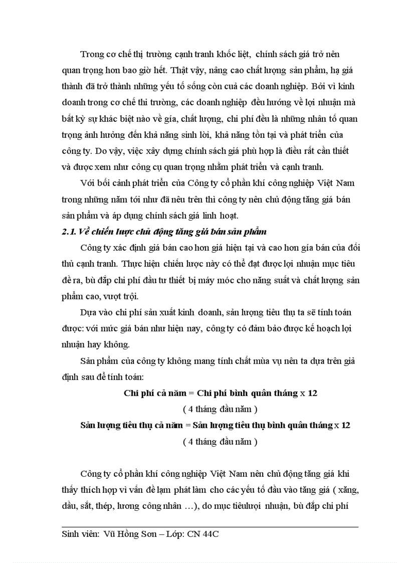 image for page Những nghiên cứu về chính sách giá cả của Công ty cổ phần khí công nghiệp Việt Nam 1