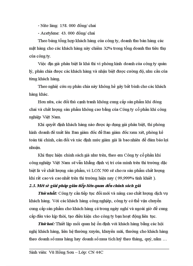 image for page Những nghiên cứu về chính sách giá cả của Công ty cổ phần khí công nghiệp Việt Nam 1