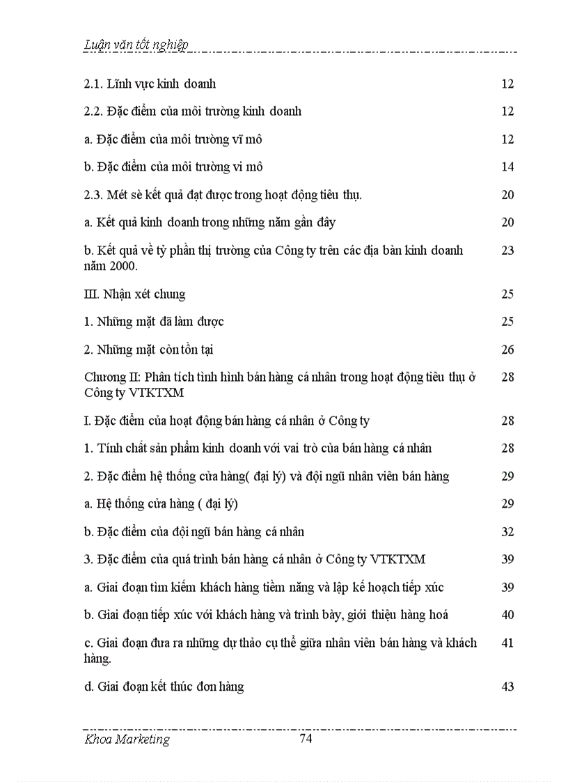 image for page Đẩy mạnh bán hàng cá nhân trong hoạt động tiêu thụ ở Công ty VTKTXM