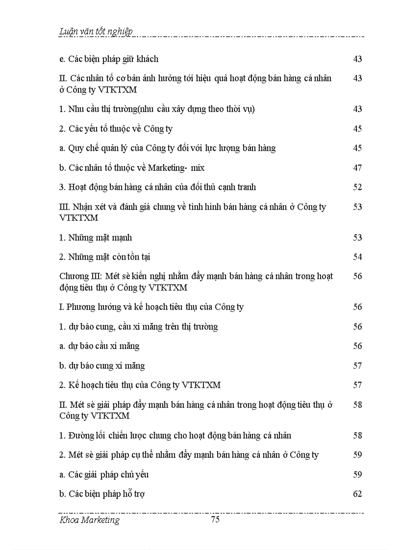 image for page Đẩy mạnh bán hàng cá nhân trong hoạt động tiêu thụ ở Công ty VTKTXM