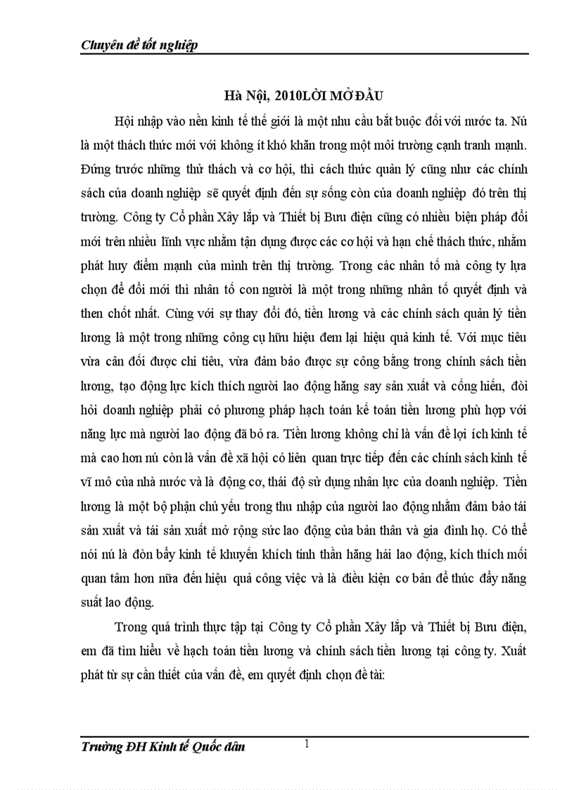 image for page Hoàn thiện kế toán tiền lương và các khoản trích theo lương tại Công ty Cổ phần Xây lắp và Thiết bị Bưu điện 1