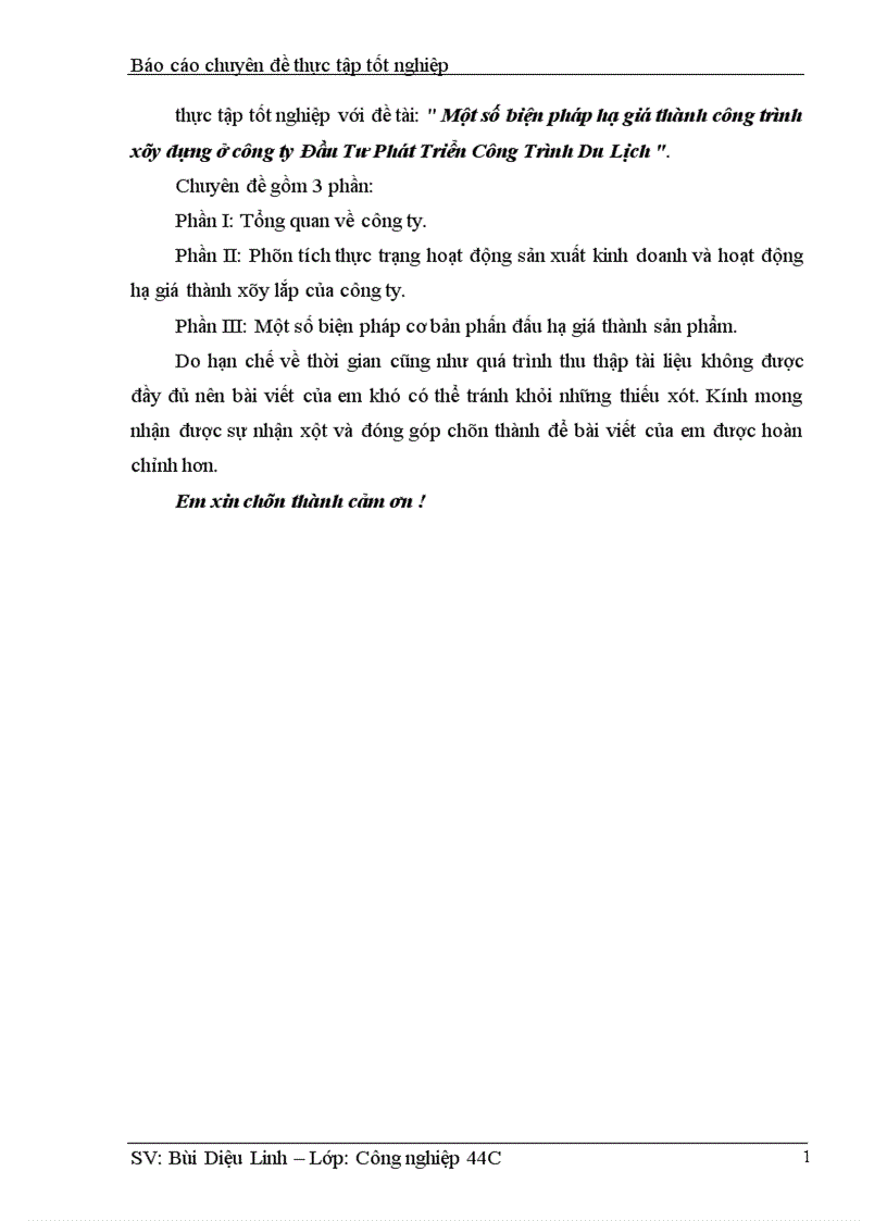 image for page Một số biện pháp hạ giá thành công trình xây dựng ở công ty Đầu Tư Phát Triển Công Trình Du Lịch