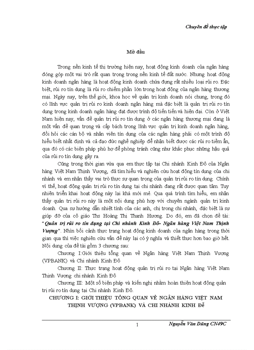 image for page Quản trị rủi ro tín dụng tại Chi nhánh Kinh Đô Ngân hàng Việt Nam Thịnh Vượng