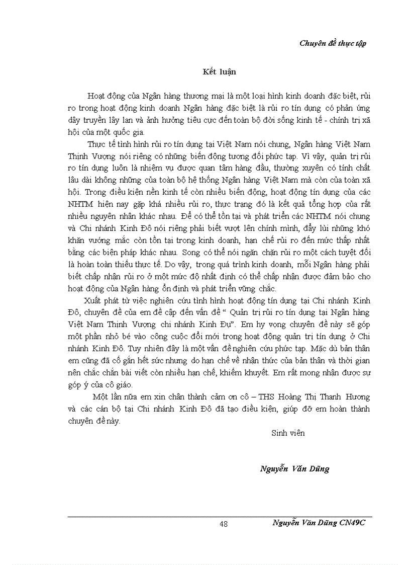 image for page Quản trị rủi ro tín dụng tại Chi nhánh Kinh Đô Ngân hàng Việt Nam Thịnh Vượng