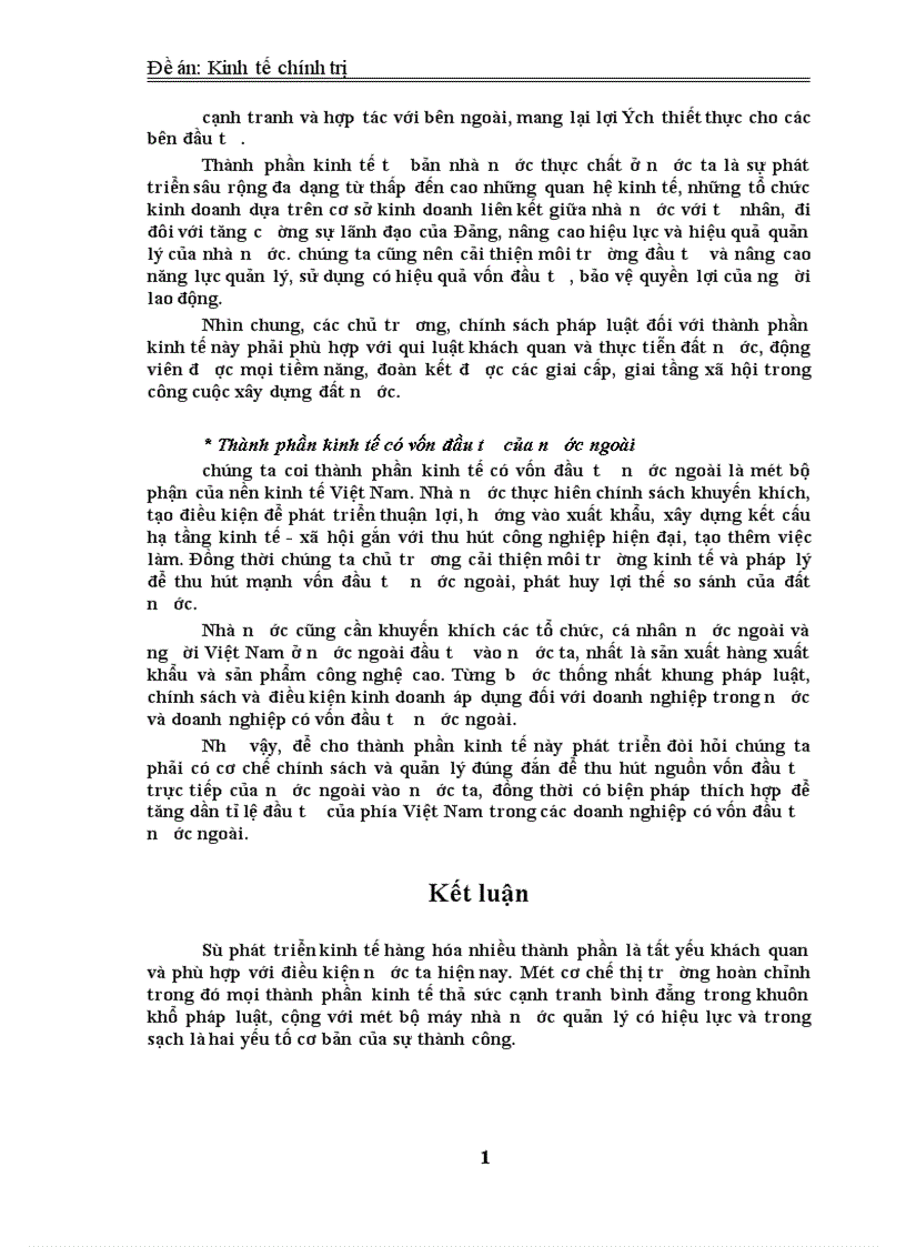 image for page Phân tích cơ cấu kinh tế nhiều thành phần ở nước ta mà Đại hội IX đã nêu và ích lợi của việc sử dụng nó vào việc phát triển kinh tế xã hội ở trong thời kỳ quá độ lên Chủ nghĩa xã hội ở Việt Nam