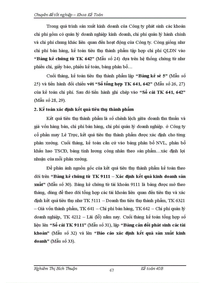 image for page thực trạng công tác hạch toán thành phẩm tiêu thụ và xác định kết quả tiêu thụ thành phẩm tại công ty cổ phần may Lê Trực