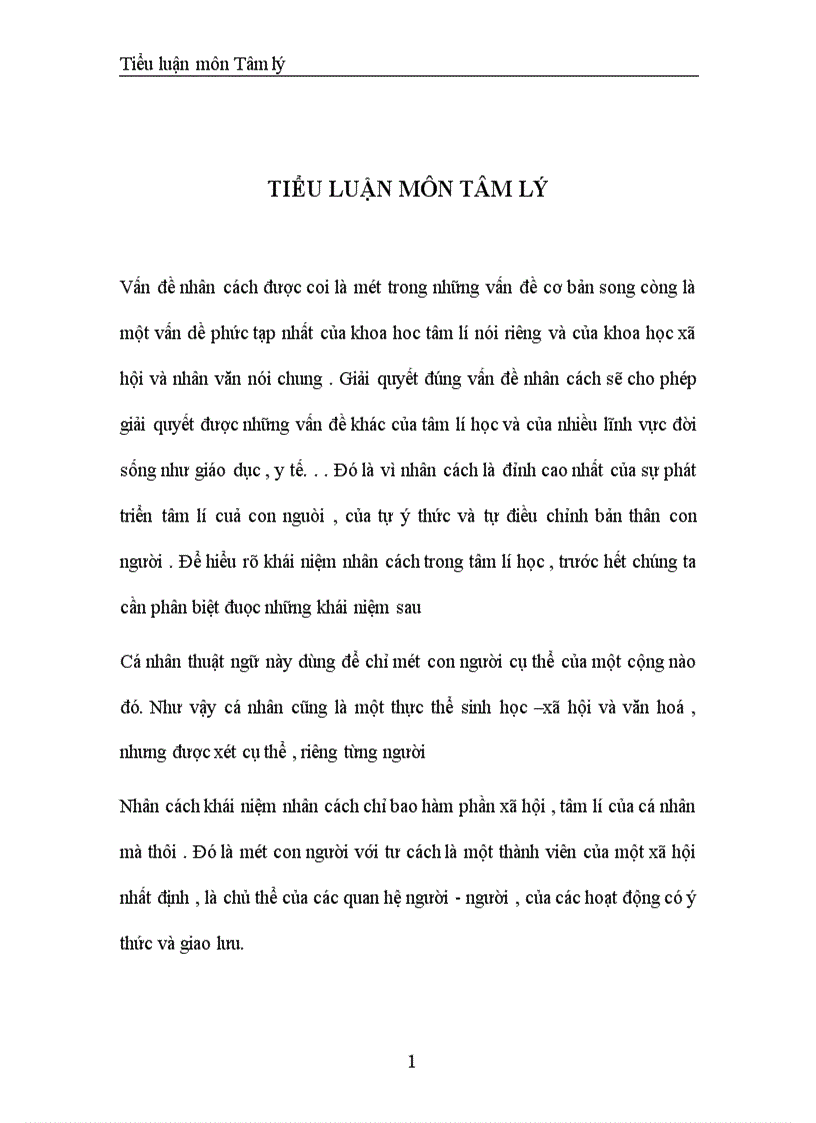 image for page Tiểu luận môn Tâm lý 1