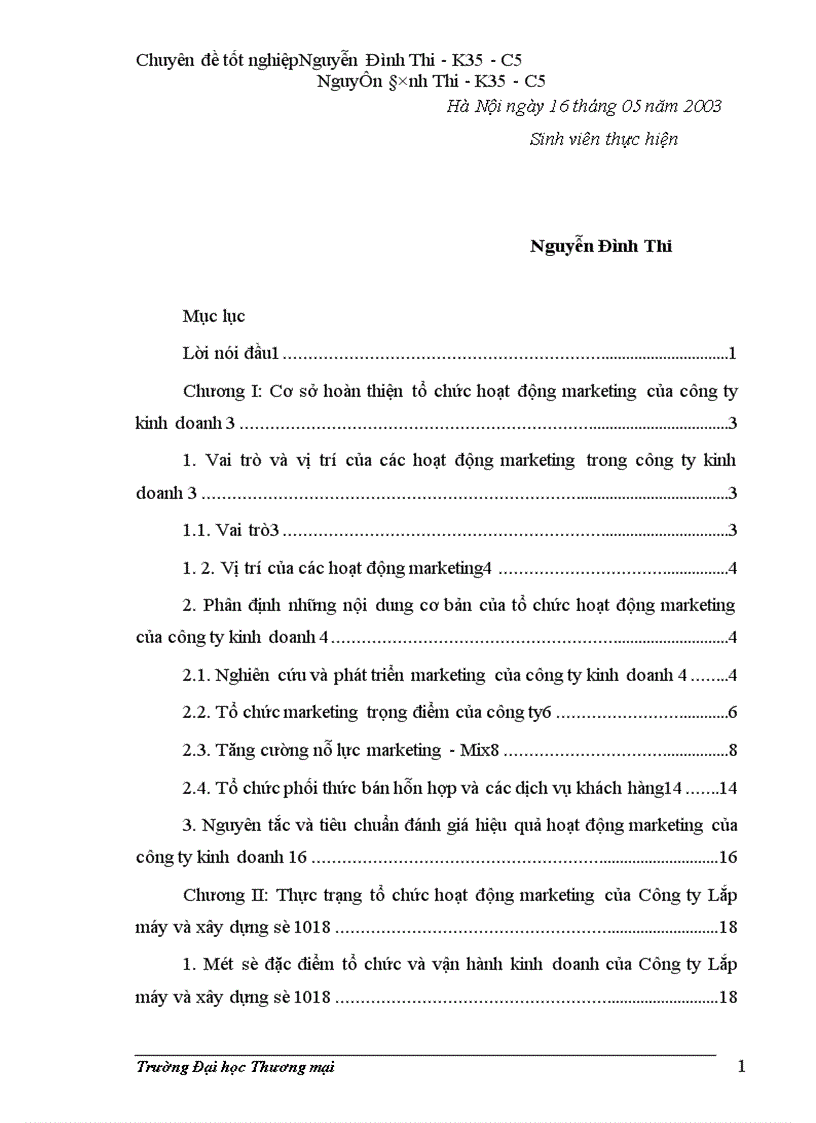 image for page Hoàn thiện tổ chức hoạt động marketing của Công ty lắp máy và xây dựng số 10