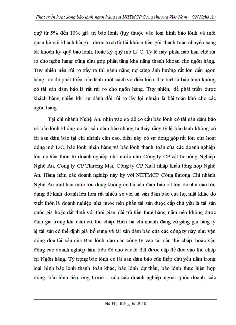 image for page Phát triển hoạt động bảo lãnh tại Ngân hàng TMCP công thương Việt nam chi nhánh Nghệ An