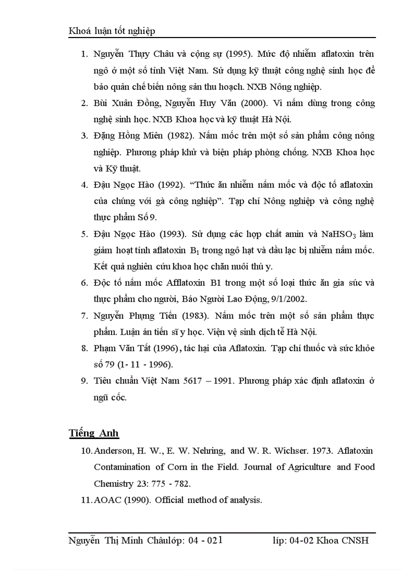 image for page Phân lập và tuyển chọn các chủng vi khuẩn và vi nấm có khả năng khử aflatoxin nhiễm trên ngô lạc ở mức độ cao