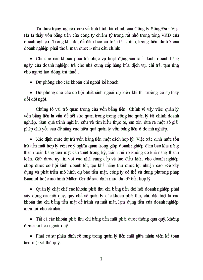 image for page Giải pháp nâng cao hiệu quả sử dụng vốn lưu động tại Công Ty Cổ Phần Sông Đà Việt Hà