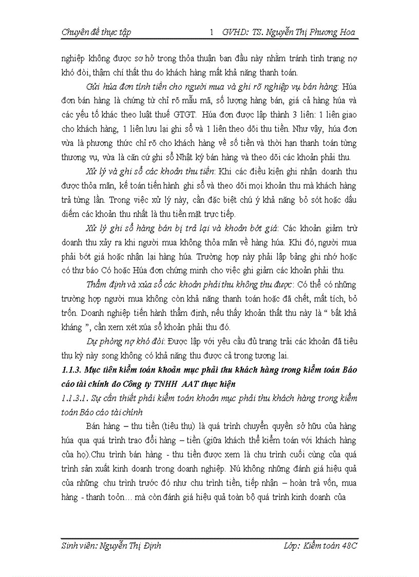 image for page Hoàn thiện công tác kiểm toán khoản mục phải thu khách hàng trong kiểm toán BCTC do Công ty TNHH Dịch vụ Kiểm toán Kế toán và Tư vấn Thuế AAT thực hiện