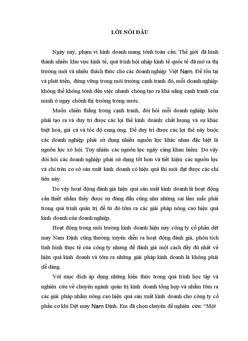 image for page Một số giải pháp nâng cao hiệu quả sản xuất kinh doanh tại Công ty cổ phần Cơ khí Dệt may Nam Định 1