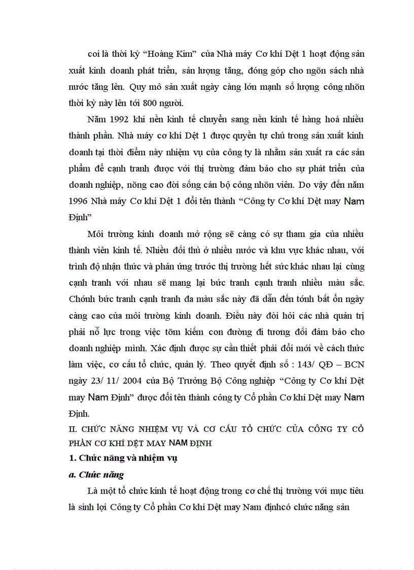 image for page Một số giải pháp nâng cao hiệu quả sản xuất kinh doanh tại Công ty cổ phần Cơ khí Dệt may Nam Định 1