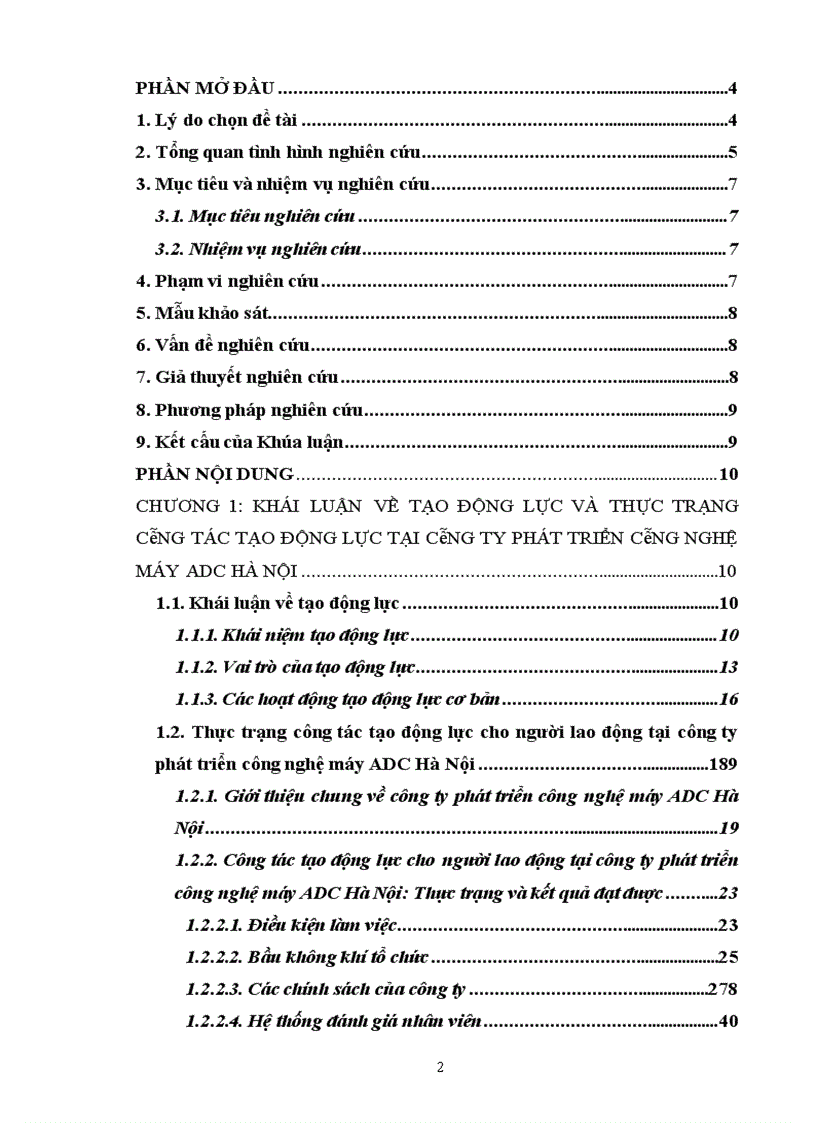 Giải pháp nâng cao hiệu quả công tác tạo động lực làm việc tại Công ty Phát triển công nghệ máy ADC Hà Nội