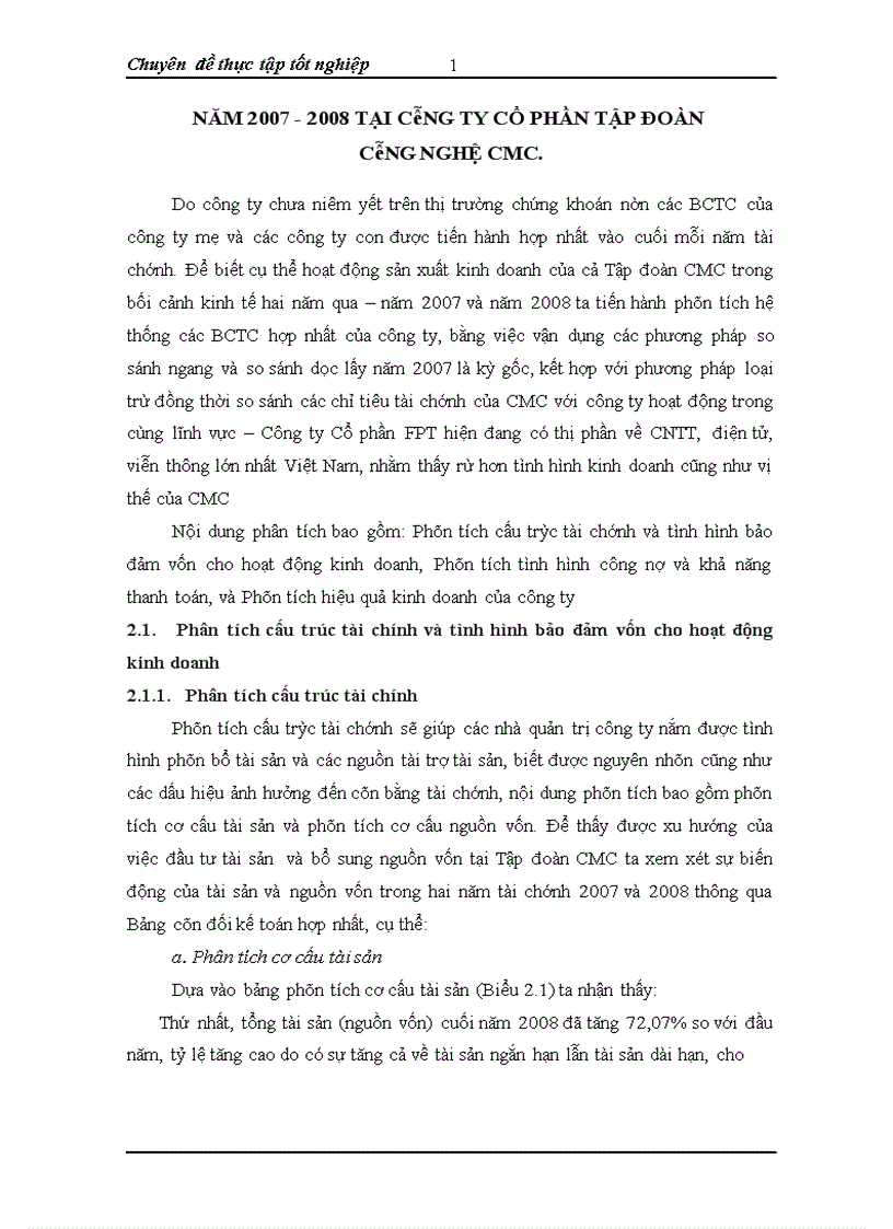 image for page Phân tích Báo cáo tài chính hợp nhất của Công ty Cổ phần Tập đoàn Công nghệ CMC