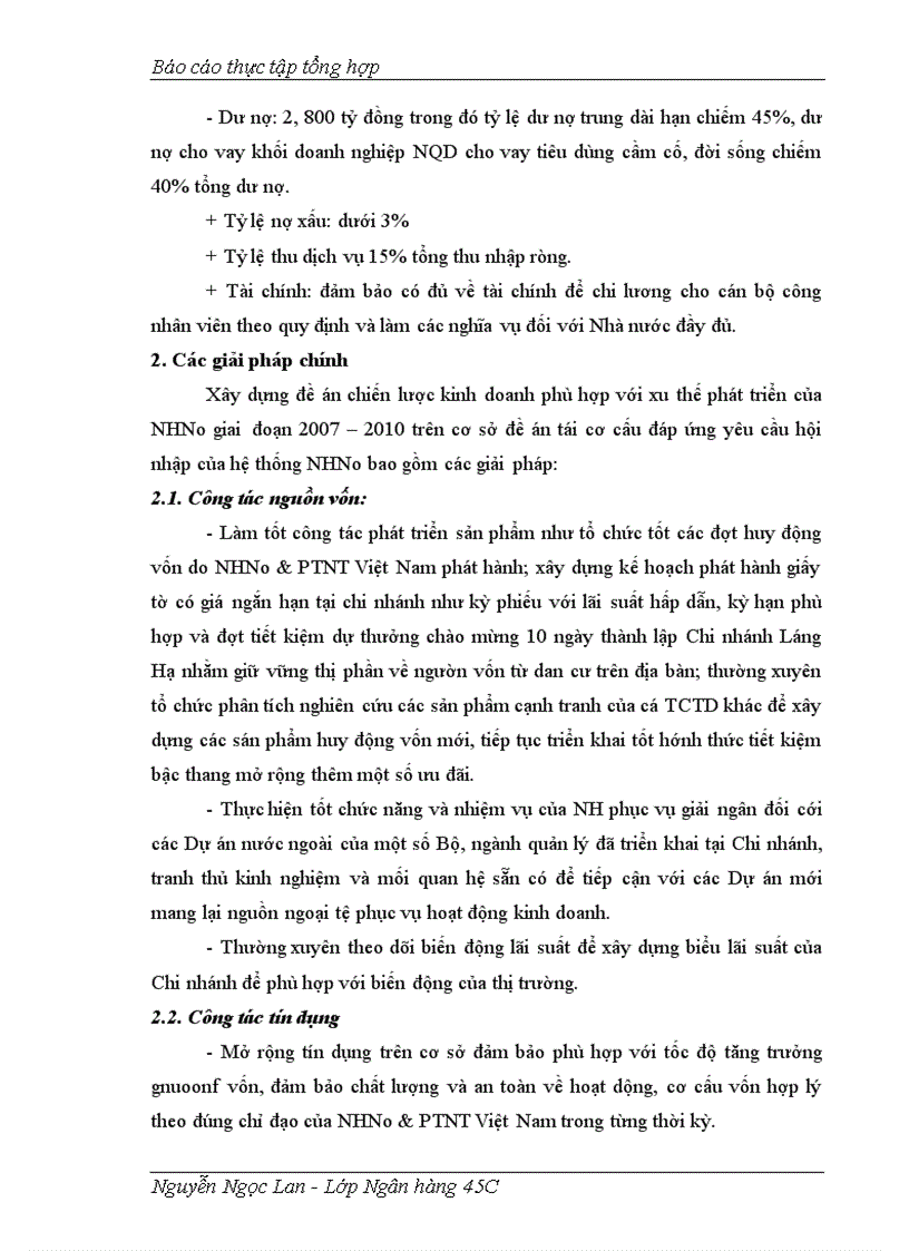 image for page Tình hình hoạt động của chi nhánh NHNo PTNT Láng Hạ trong những năm qua