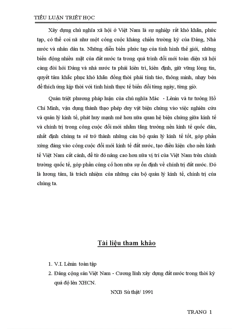 image for page Mối quan hệ biện chứng giữa vật chất và ý thức trong nền kinh tế ở nước ta hiện nay