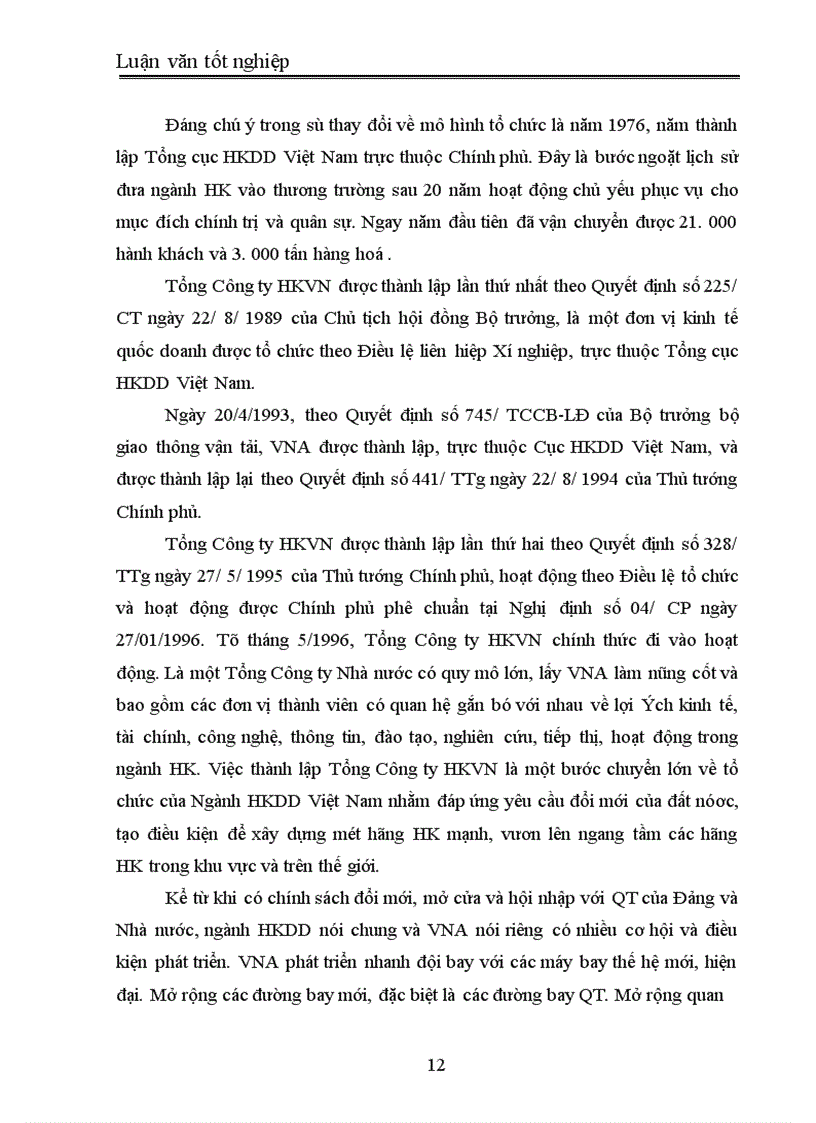 image for page Một số giải pháp nhằm nâng cao hiệu quả kinh doanh vận tải hàng không của hãng hàng không Quốc gia Việt Nam Vietnam Airlines 1