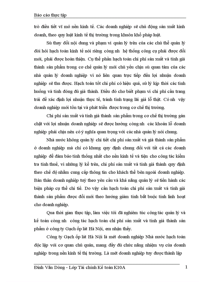 image for page Tổ chức công tác kế toán chi phí sản xuất và tính giá thành sản phẩm tại công ty Gạch ốp lát Hà Nội 1