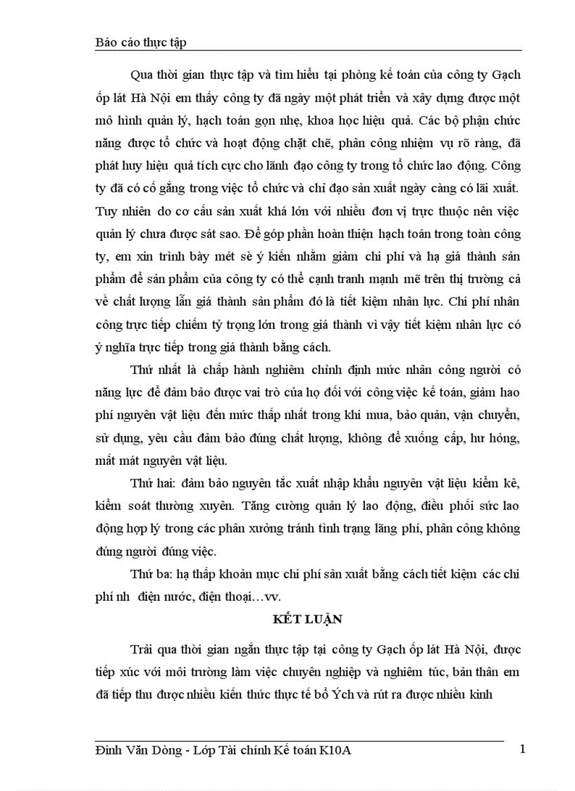 image for page Tổ chức công tác kế toán chi phí sản xuất và tính giá thành sản phẩm tại công ty Gạch ốp lát Hà Nội 1