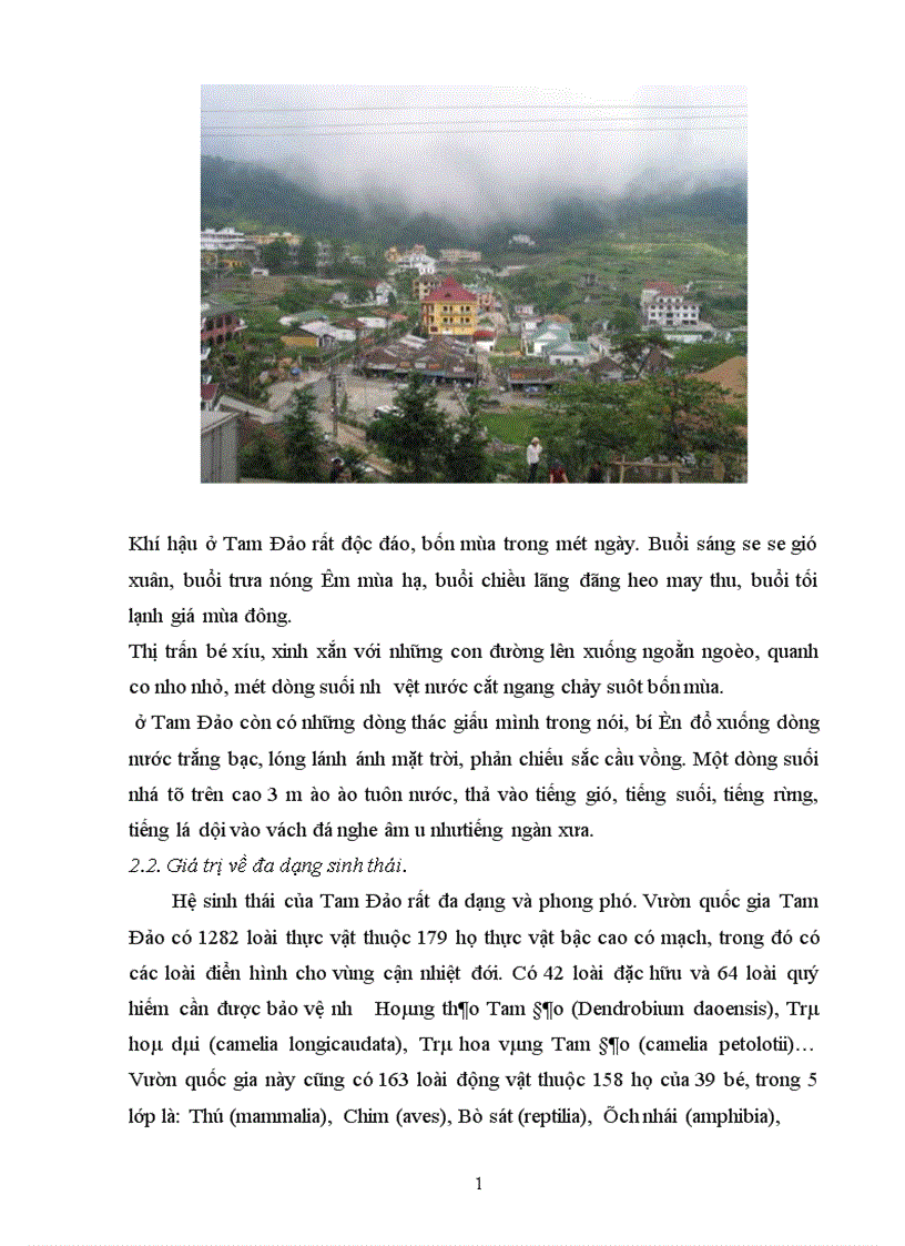 image for page Báo cáo thực tập tổng hợp về Khu du lịch Tam Đảo