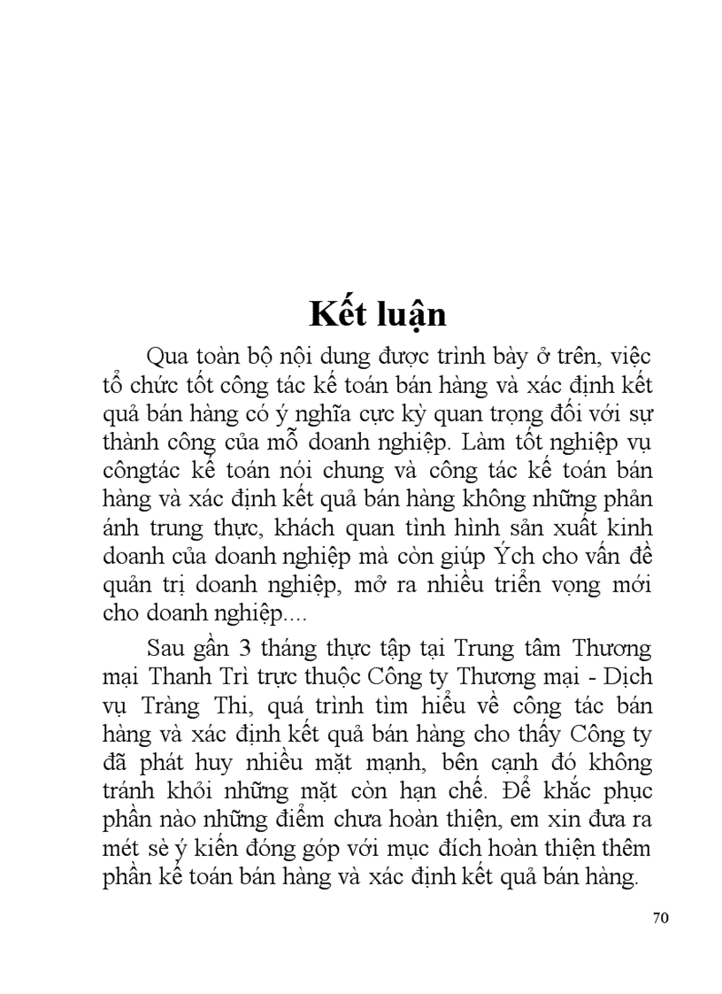 image for page Bán hàng và xác định kết quả kinh doanh cuả Công ty Thương mại Dịch vụ Tràng Thi 1