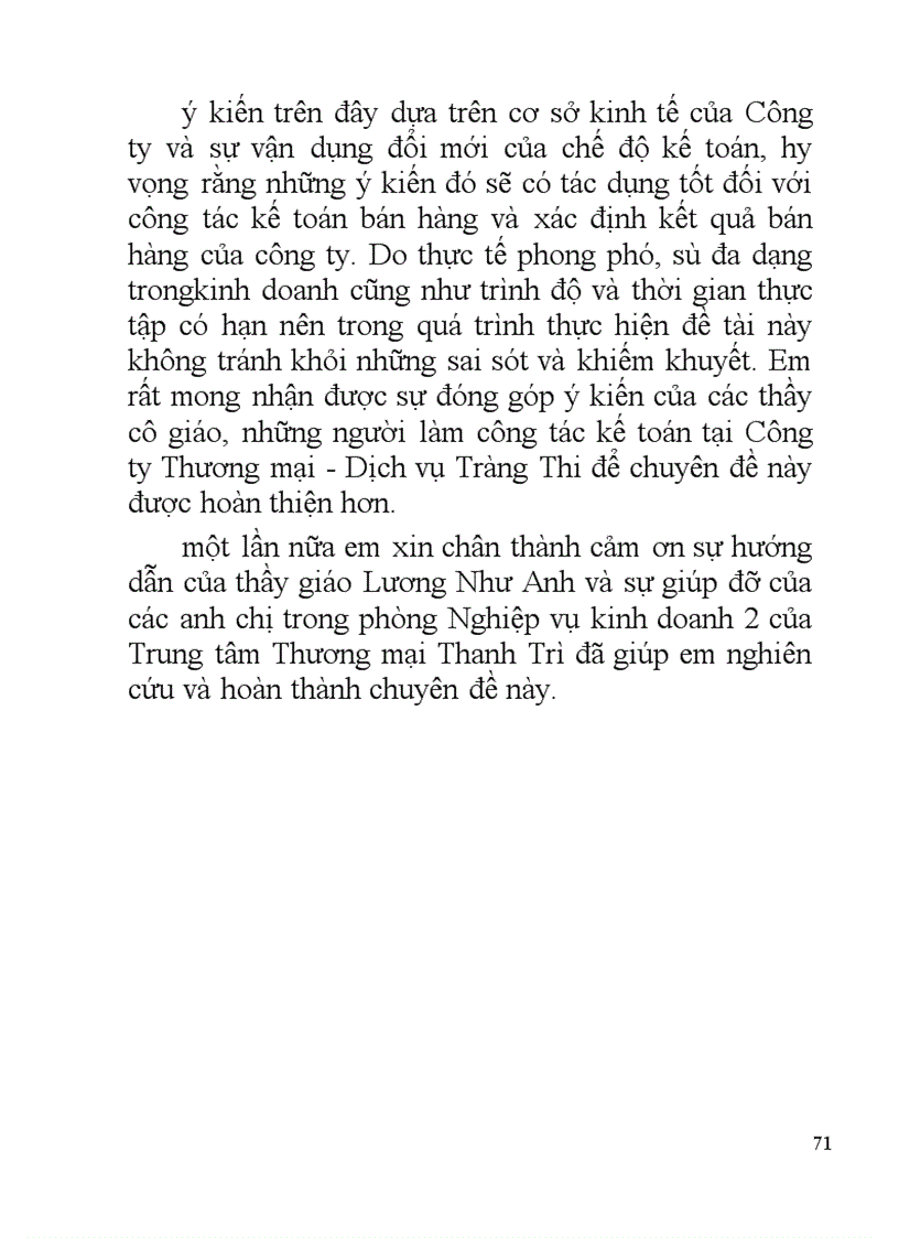 image for page Bán hàng và xác định kết quả kinh doanh cuả Công ty Thương mại Dịch vụ Tràng Thi 1
