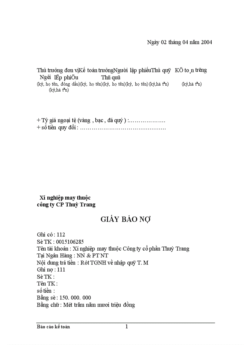 image for page Thực trạng công tác hạch toán kế toán tổng hợp tại Xí nghiệp may thuộc Công ty cổ phần Thuỳ Trang 1