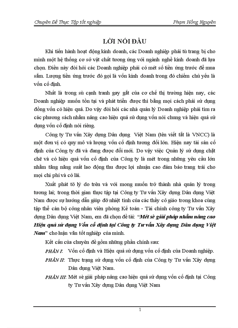 image for page Một số giải pháp nhằm nâng cao Hiệu quả sử dụng Vốn cố định tại Công ty Tư vấn Xây dựng Dân dụng Việt Nam
