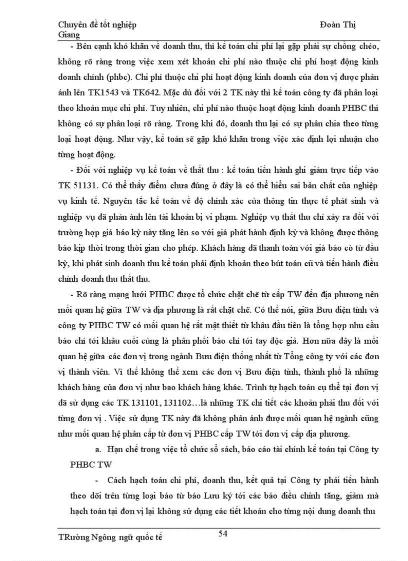 image for page Công tác hạch toán chi phí doanh thu của hoạt động phát hành báo chí tại Công ty Phát hành báo chí Trung Ương 1