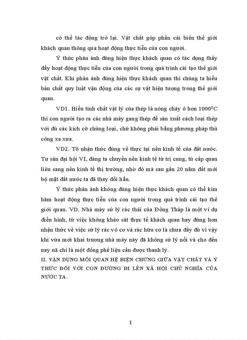 image for page Phân tích mối quan hệ giữa vật chất và ý thức vận dụng vào việc xây dựng xã hội chủ nghĩa ở nước ta 1