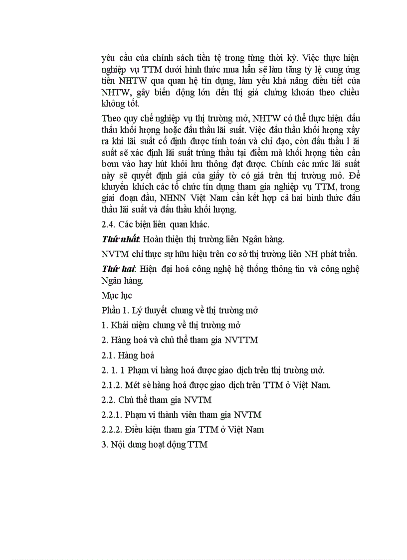 image for page Lý thuyết chung về thị trường mở